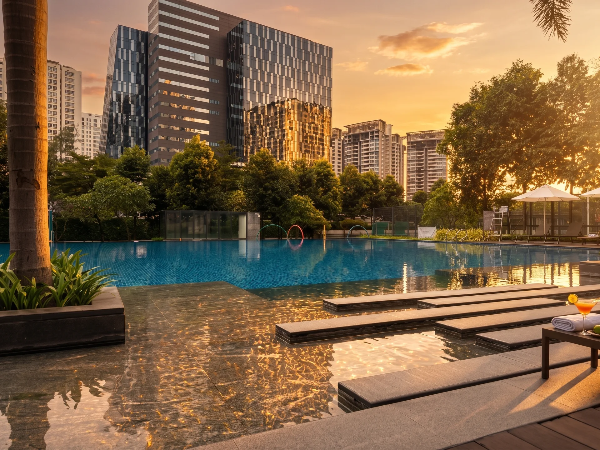 Hồ bơi Resort Sunrise Riverside